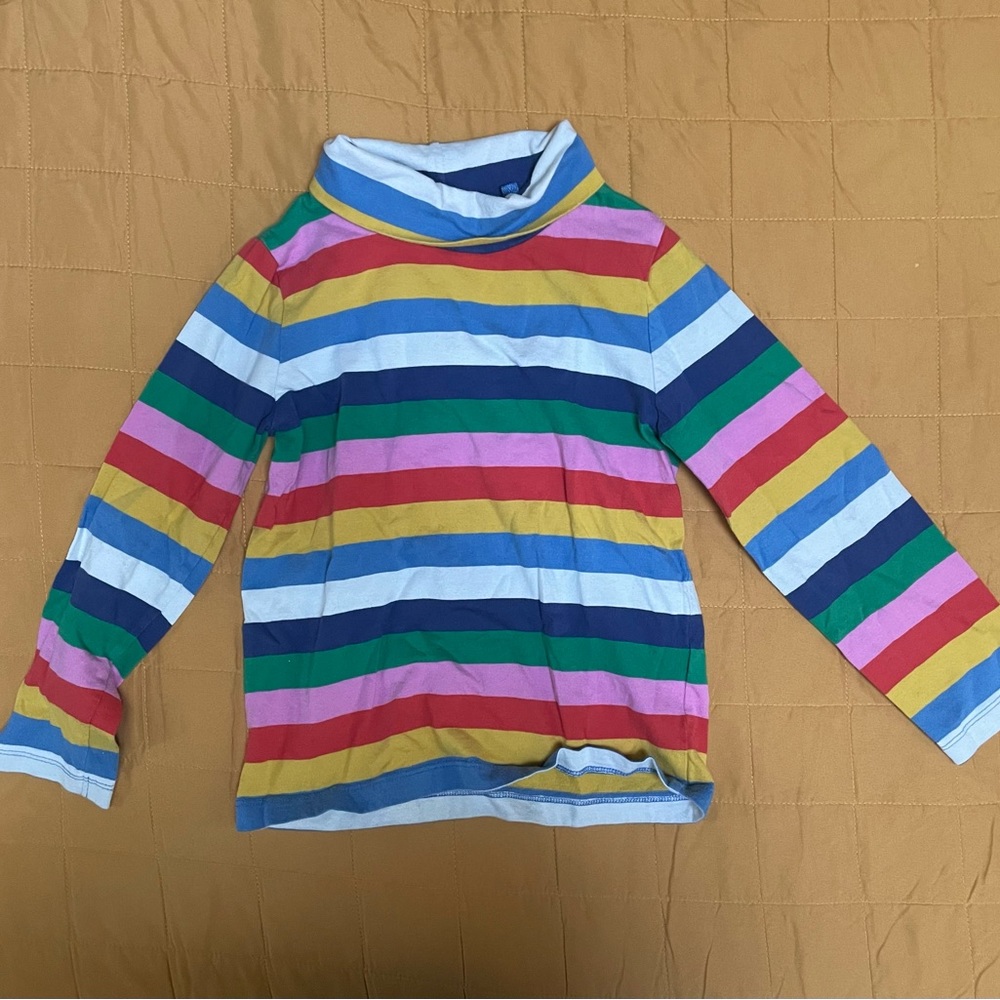 Mini Boden Rainbow stripped Shirt Turtle neck